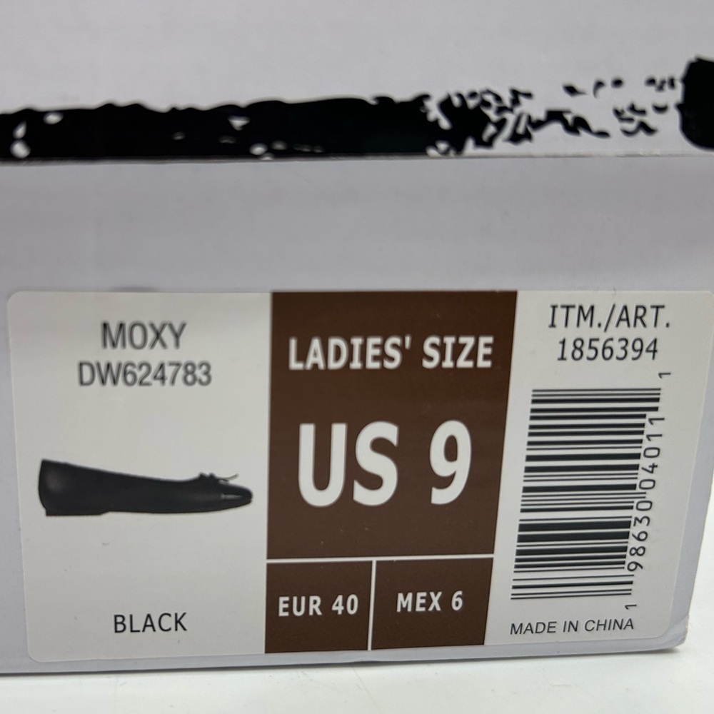 Moxy Black Vegan Ballet Flats Bow Detail | Women’s Size 9 | New With Box - Picture 11 of 12